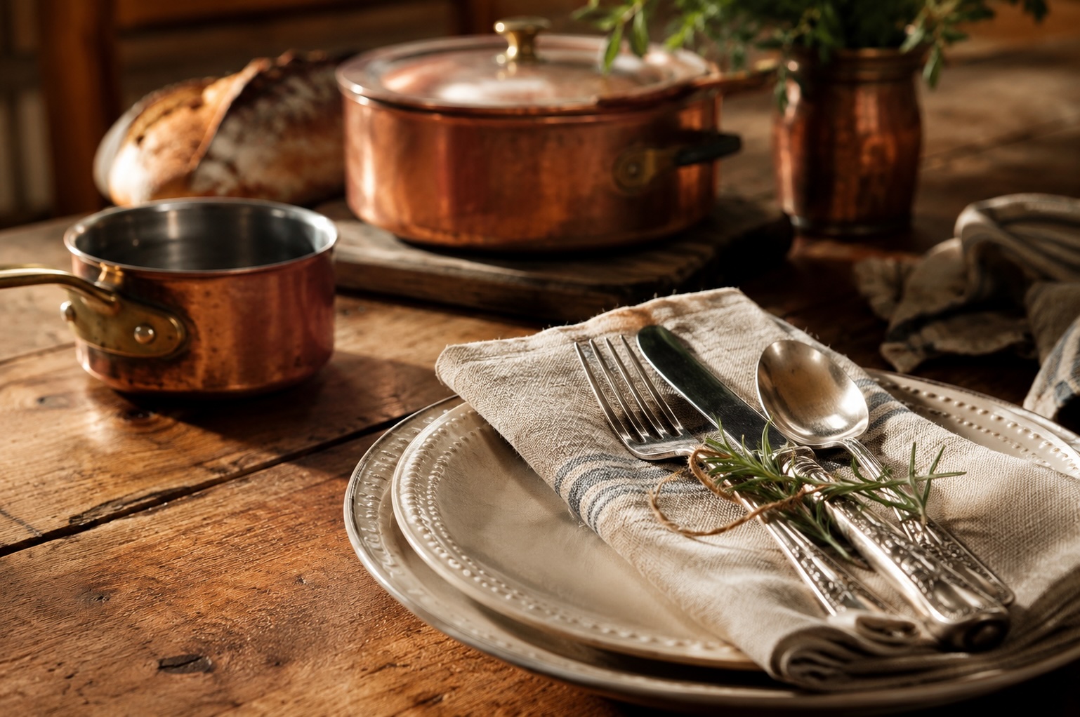 Guests gathered together at a Sunday Supper sharing a meal